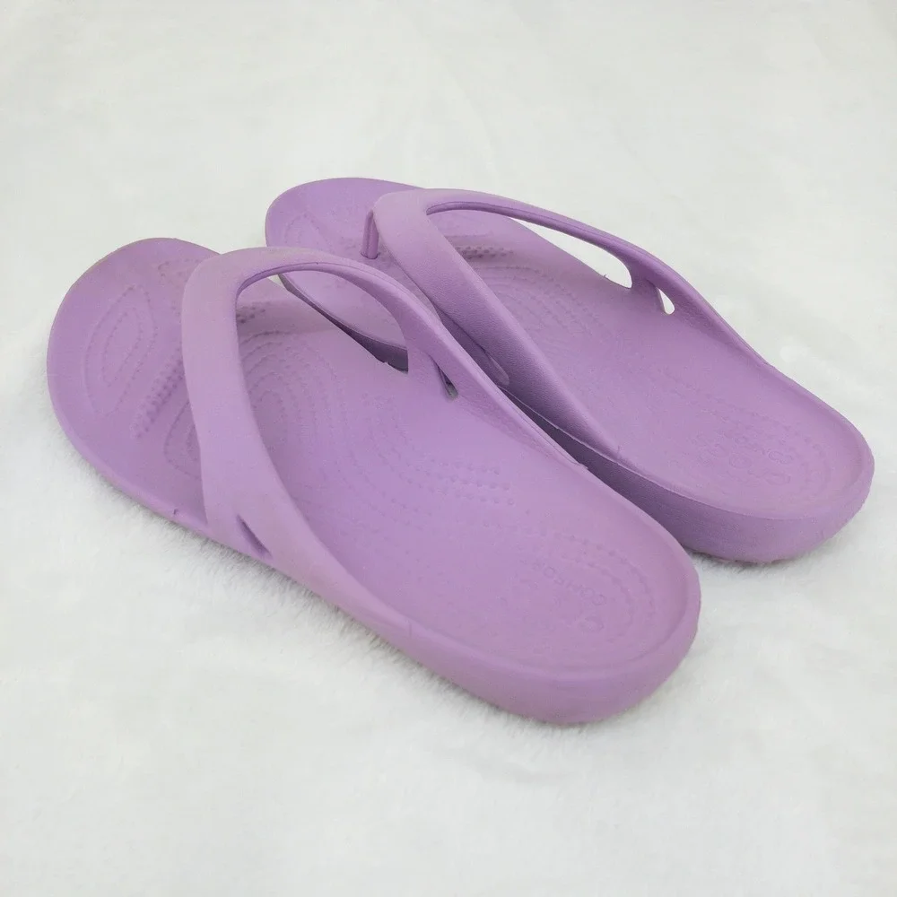 Crocs Kadee II Flip Flop Womens 7 Purple Sandal Lightweight Comfort Casual